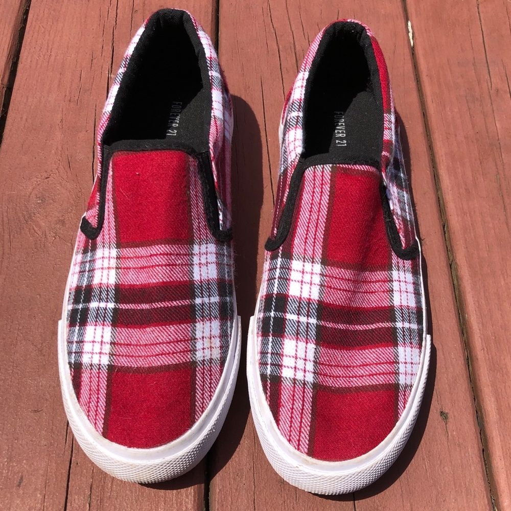 Plaid Forever 21 Slip-On Sneakers